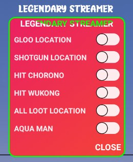 Legendary Streamer menu